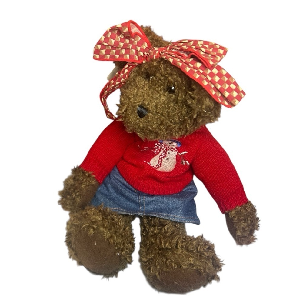 Hallmark Lisa Kay First Snow Brown Bear with Red Sweater and Bow